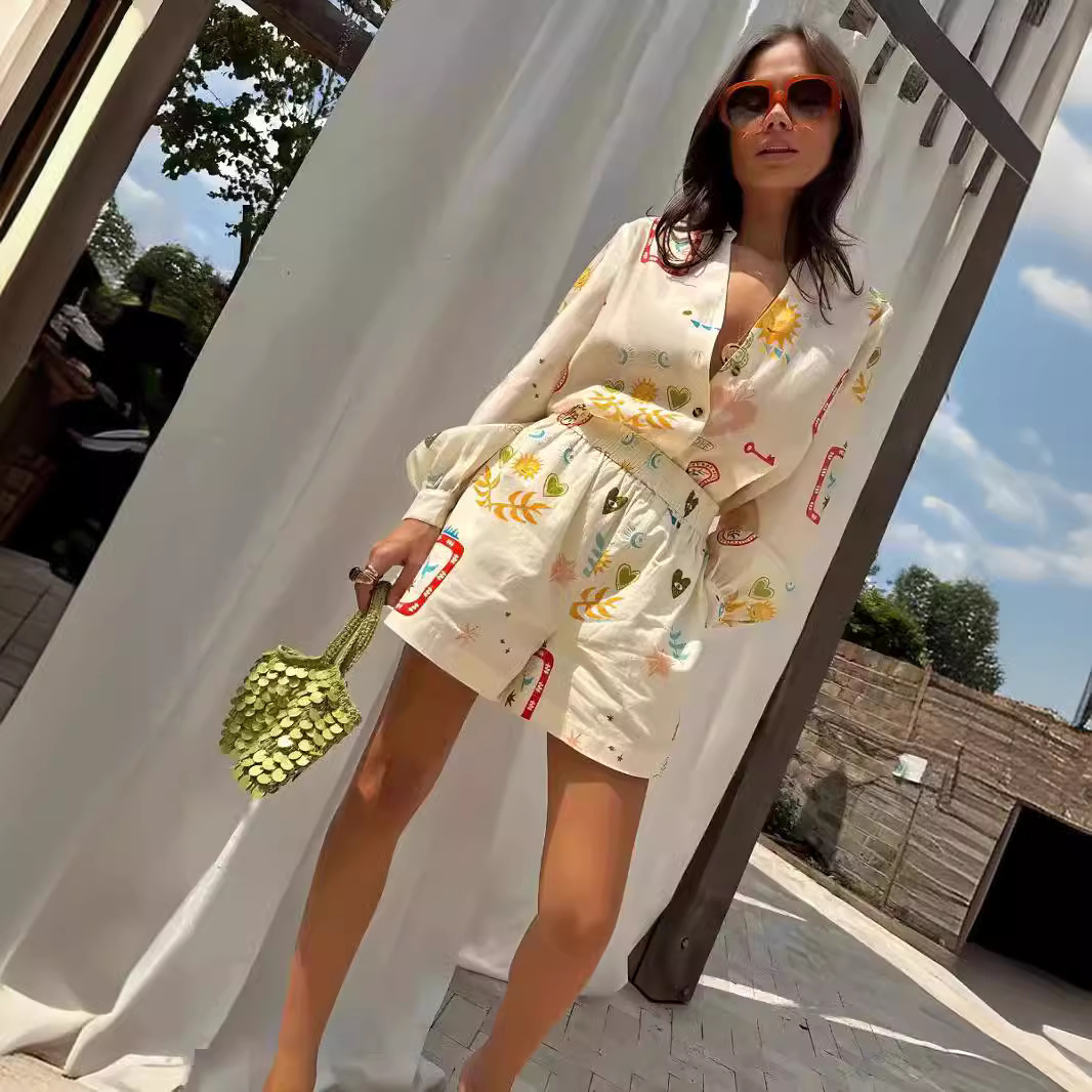 Setelan 2 potong pinggang elas - Romper Floral Print ulasan dan harga