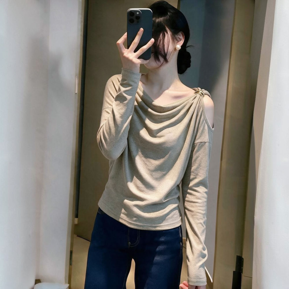 Atasan Lengan Panjang yang Mem - Blouse Off Shoulder ulasan dan harga