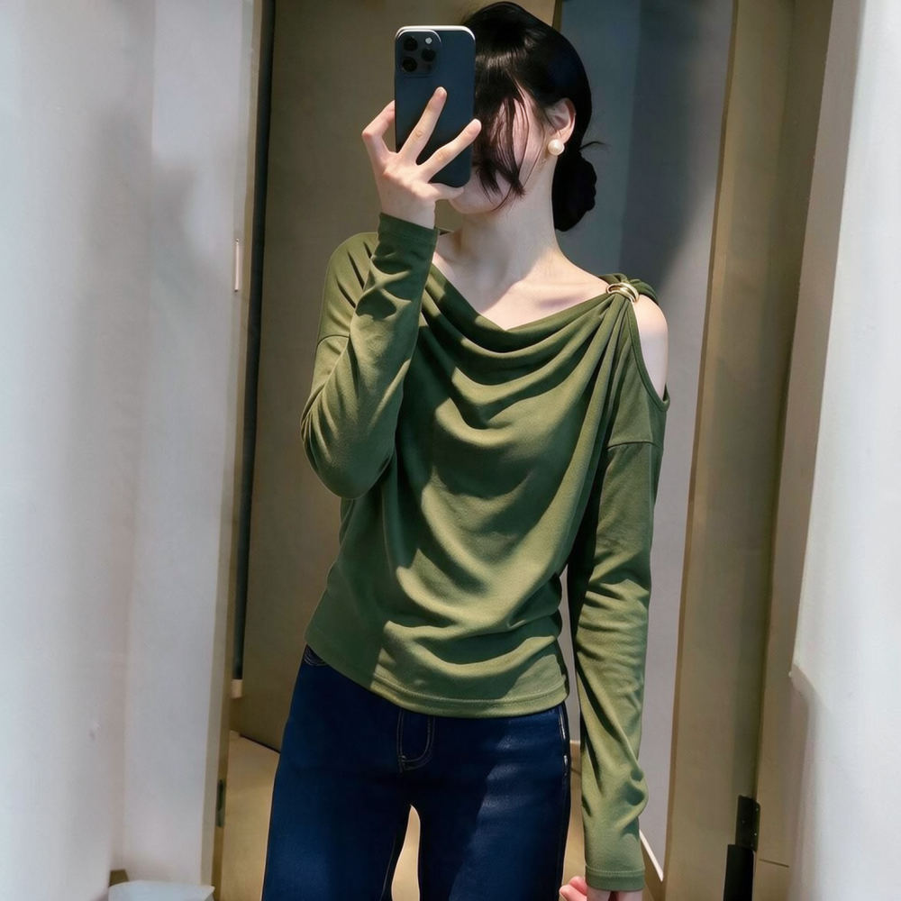 Atasan Lengan Panjang yang Mem - Blouse Off Shoulder ulasan dan harga