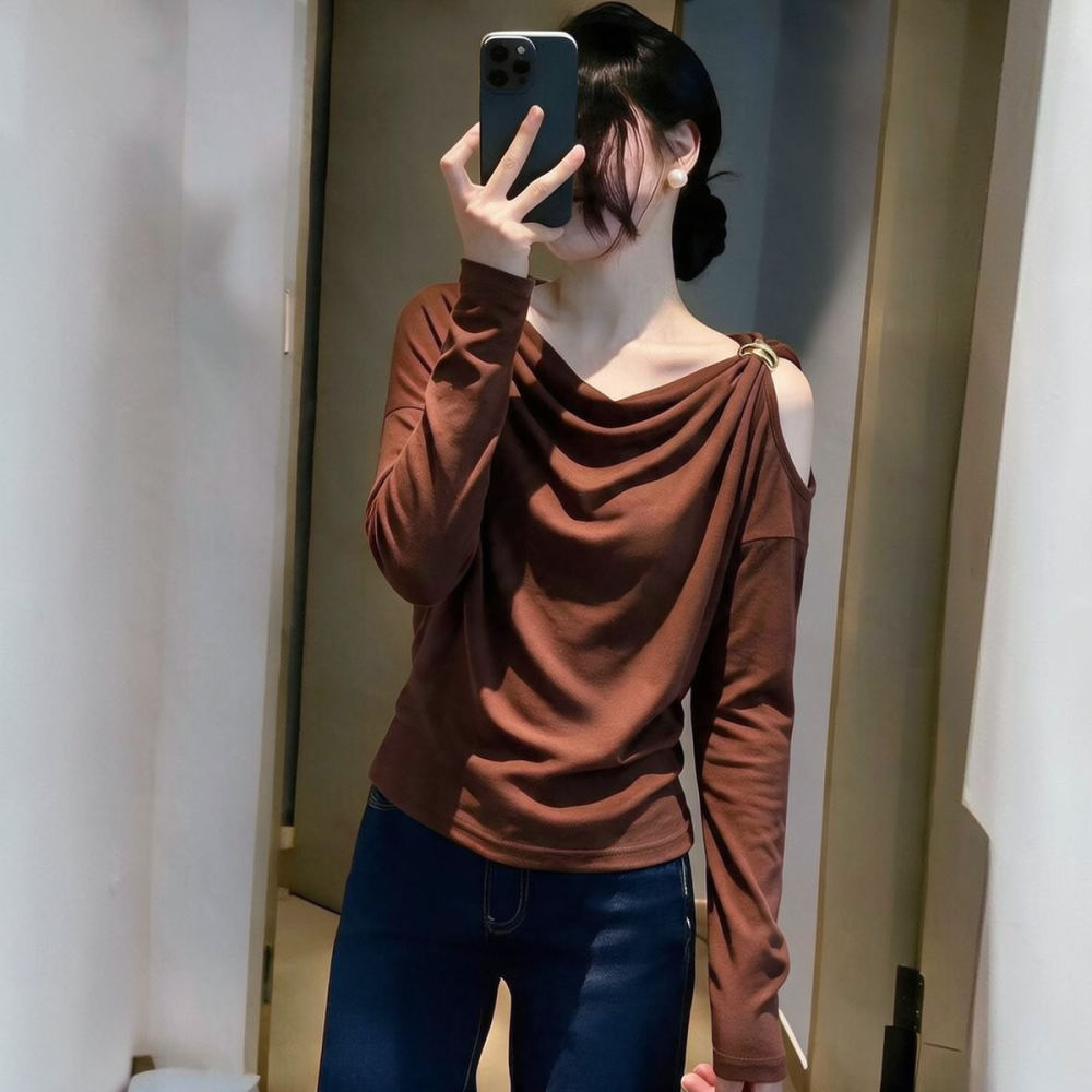 Atasan Lengan Panjang yang Mem - Blouse Off Shoulder ulasan dan harga